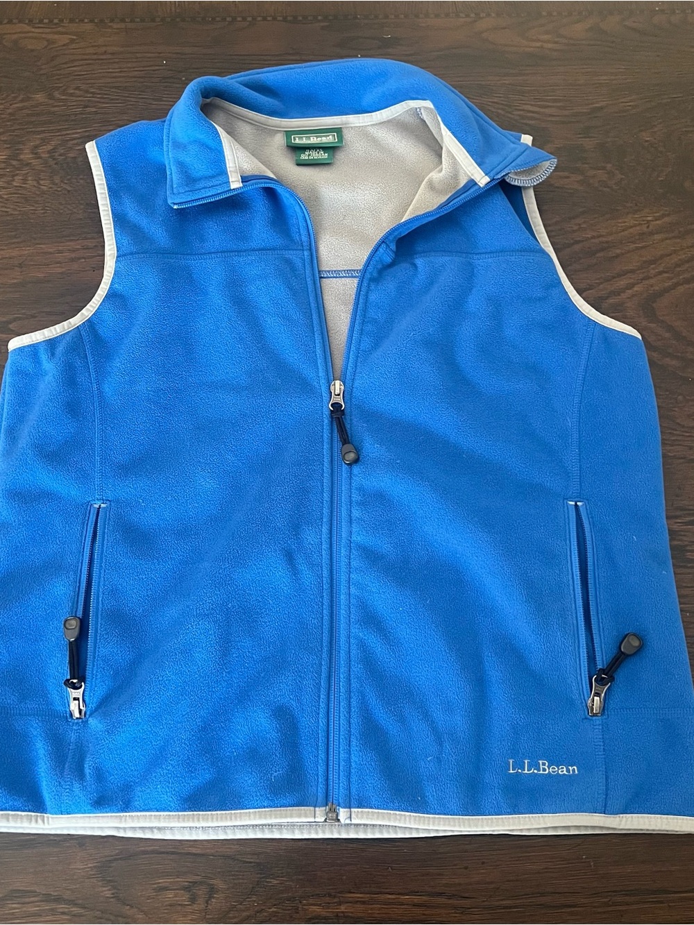 LL Bean Women’s Fleece Vest Medium Blue Full Zip Gorpcore‎ Outdoor Layer